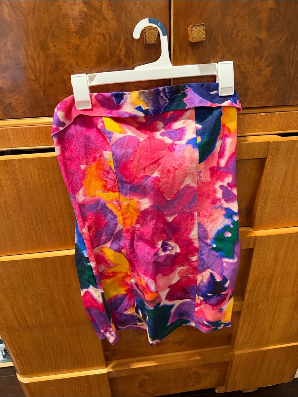 Peppermayo Pink Multicolor Abstract Pencil Skirt